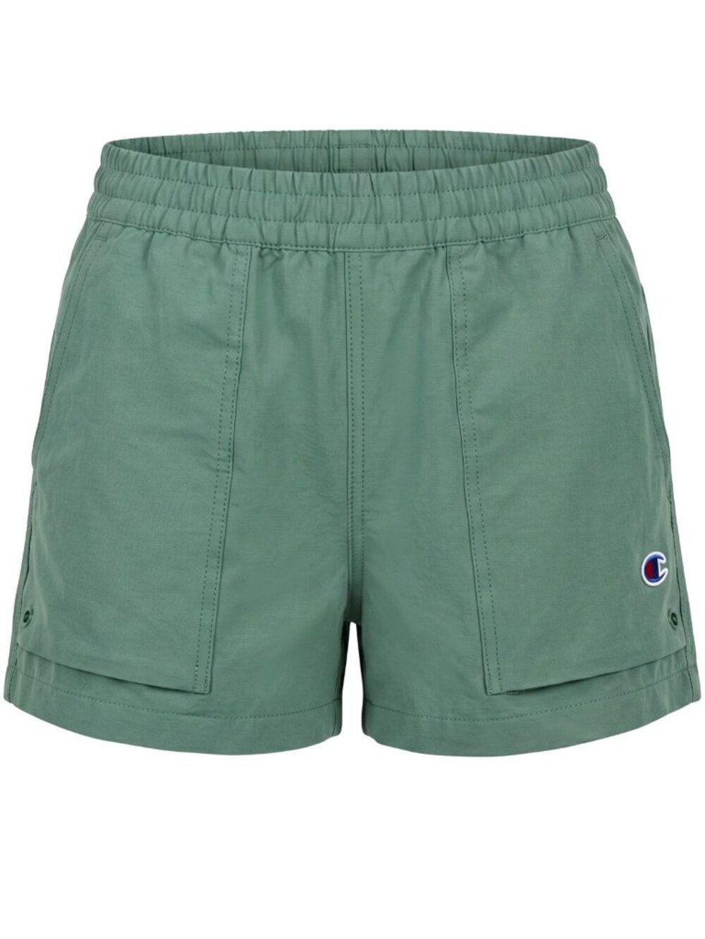 NWT Champion Girls Large 14 Green Woven Camp Shorts Pull On Pockets Casual
